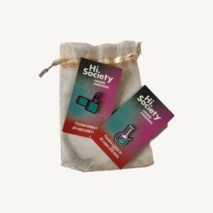 High Society 420 Teal & Pink Pins Lighter & B o n g
